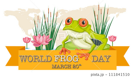 Celebrating World Frog Day Illustration Celebrating World Frog Day Illustration 111841510