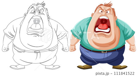 Angry Cartoon Men Facing Off 111841522