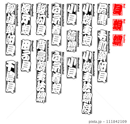 貝 唄 バイ ばい Bai  Japanese ivory-shell ローマ字 3 111842109