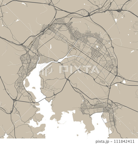 Changwon map, city in South Korea. Streetmap...のイラスト素材 [111842411] - PIXTA