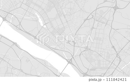 Background Goyang map, South Korea, white and light grey city poster. Vector map with roads and water. Background Goyang map, South Korea, white and light grey city poster. Vector map with roads and water. 111842421