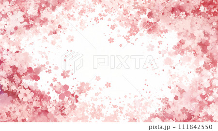 桜の花びらが舞い散るフレーム 111842550