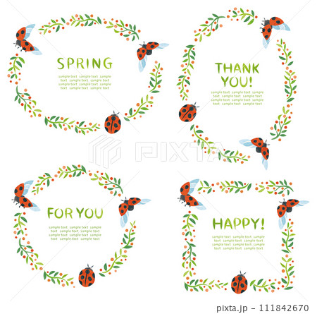 てんとう虫と植物　フレームセット 111842670