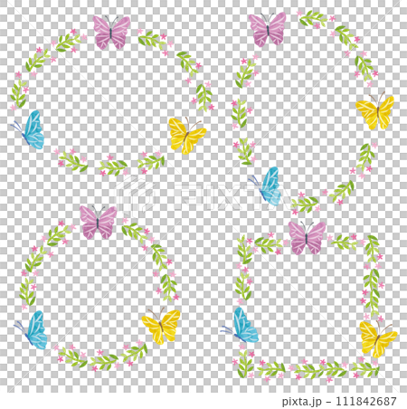 蝶と花　フレームセット 111842687