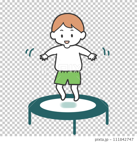 boy enjoying trampoline boy enjoying trampoline 111842747
