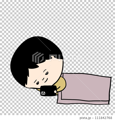 People who stay up late and look at their smartphones 111842768