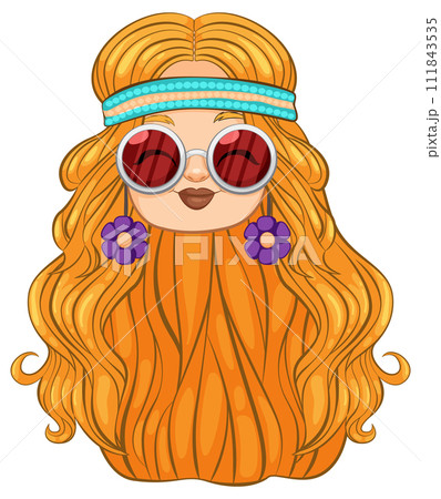 Groovy Fashion Girl Vector Illustration Groovy Fashion Girl Vector Illustration 111843535