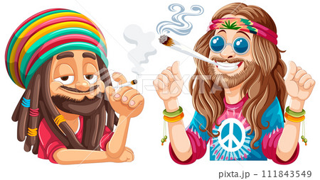 Groovy Friends Sharing a Peaceful Moment Groovy Friends Sharing a Peaceful Moment 111843549