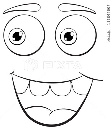 Cheerful Cartoon Face Expression Cheerful Cartoon Face Expression 111843607