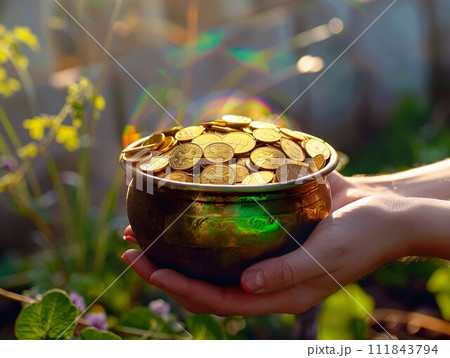 AI-generated content. St Patricks Day Pot of Gold 111843794