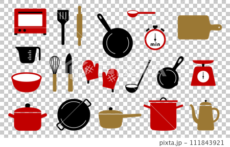 Illustration set of simple kitchen tools 111843921
