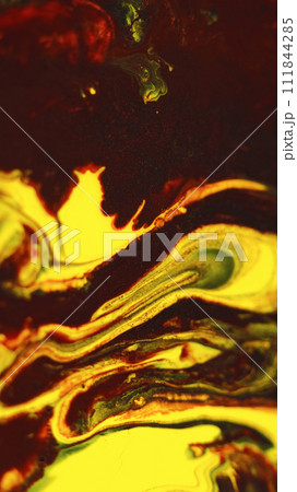 Wet dye background pigment fluid red yellow waves Wet dye background pigment fluid red yellow waves 111844285