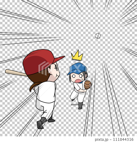 棒球乾淨俐落的插畫/女孩 棒球乾淨俐落的插畫/女孩 111844316