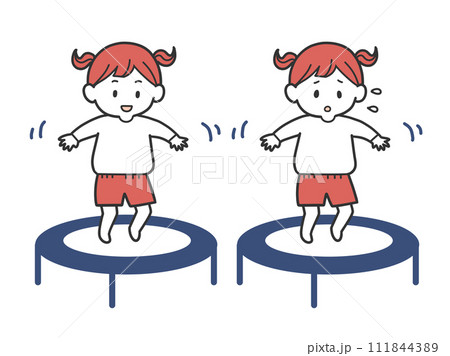 トランポリンをする女の子 トランポリンをする女の子 111844389