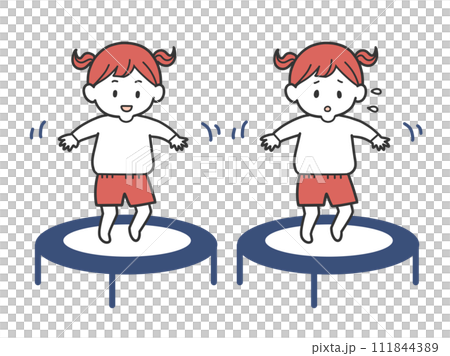 トランポリンをする女の子 トランポリンをする女の子 111844389