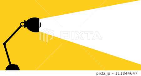 Silhouette of table lamp and White light,yellow background,place for text, Silhouette of table lamp and White light,yellow background,place for text, 111844647