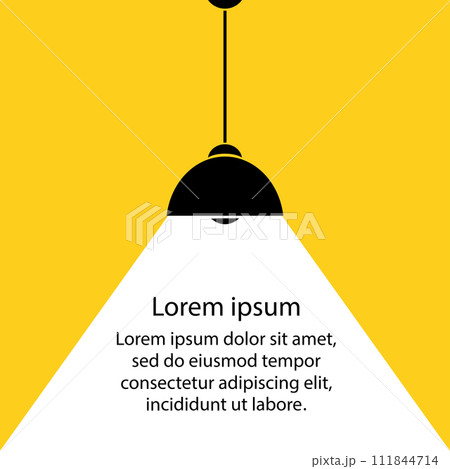 lamp bulb on yellow background,part of moderm interior and place for text 111844714
