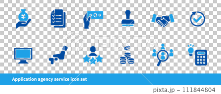 支給金・助成金申請代行サービスのアイコンセット 支給金・助成金申請代行サービスのアイコンセット 111844804