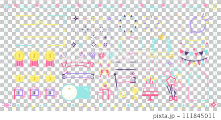 Glitter decoration set _(Swatch color vector refreshing) 111845011