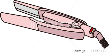 ピンク色のヘアアイロンのイラスト 111846570
