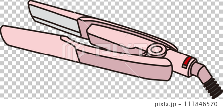 ピンク色のヘアアイロンのイラスト 111846570