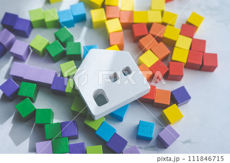 ウッドブロックのイメージフォト ウッドブロックのイメージフォト 111846715