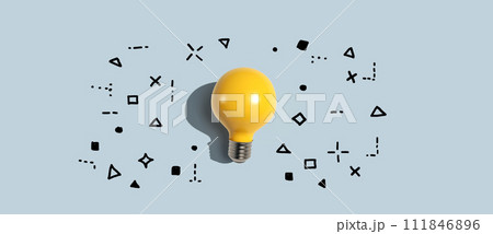 Idea light bulb with hand drawing sketch 111846896