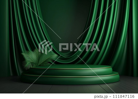 Green podium background in luxury style. Green podium background in luxury style. 111847116
