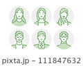 男女のシンプルなアイコン 111847632