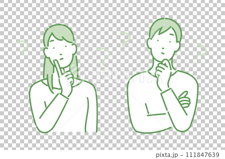 疑問を持っている男女 111847639