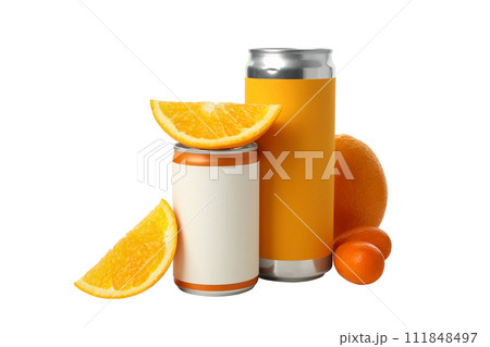 PNG,Metal cans with citrus fruits, isolated on white background PNG,Metal cans with citrus fruits, isolated on white background 111848497