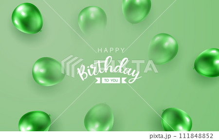 Celebrate your birthday background with beautiful balloons vector illustration. 111848852
