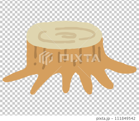 シンプルな切り株のイラスト 111849542