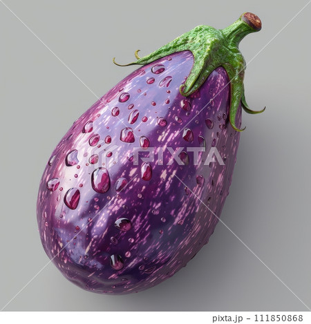 Illustration of a Three-Dimensional Eggplant Illustration of a Three-Dimensional Eggplant 111850868