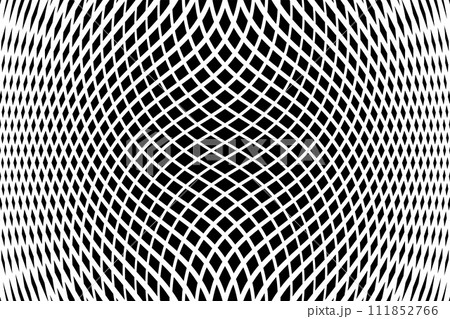Wavy Lines Op Art Pattern. Abstract Black and White Textured Background. Vector Illustration. Wavy Lines Op Art Pattern. Abstract Black and White Textured Background. Vector Illustration. 111852766