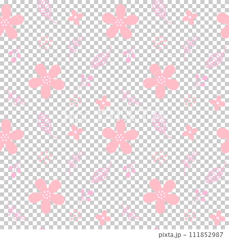 Scandinavian style floral seamless pattern pink 111852987