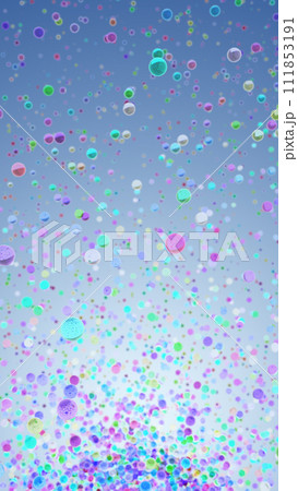 CGガラス玉　多数のカラフルなガラスの球体 111853191