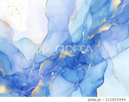 青とゴールドの抽象的な水彩の背景 AI画像 青とゴールドの抽象的な水彩の背景 AI画像 111853444