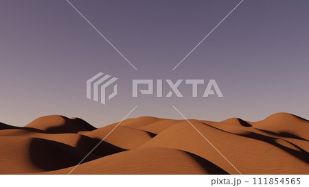 3d illustration Beautiful sand dunes at sunset 3d illustration Beautiful sand dunes at sunset 111854565