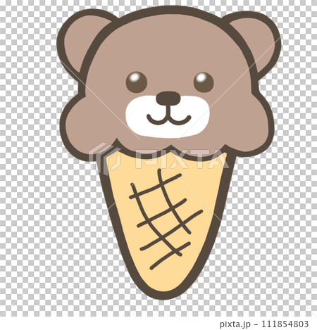 クマ　アイスクリーム　動物　お菓子　スイーツ 111854803