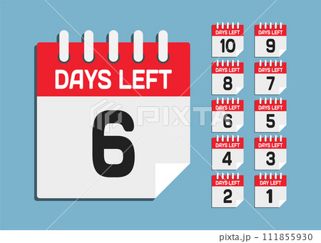 Countdown daily page calendar icon - 6 days left 111855930