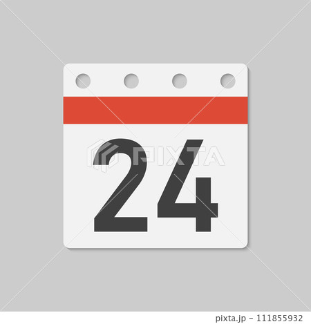 Vector icon page calendar - day 24, countdown Vector icon page calendar - day 24, countdown 111855932