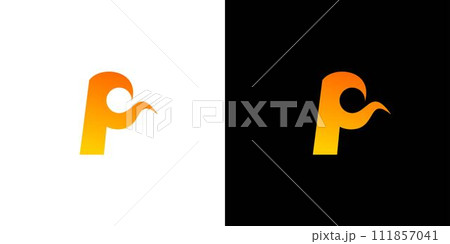 Unique and modern fire P logo design Unique and modern fire P logo design 111857041