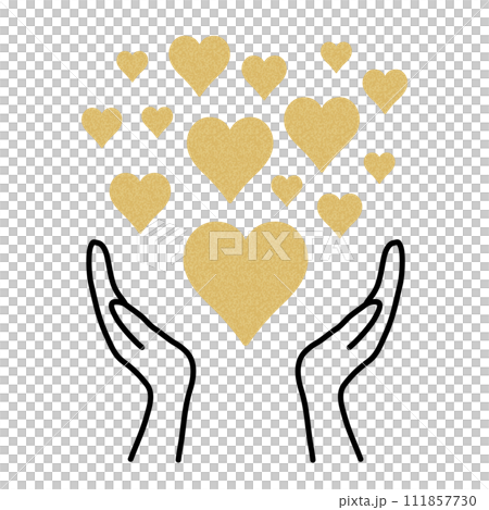 下面有很多心和雙手_軟木塞和黑色 下面有很多心和雙手_軟木塞和黑色 111857730