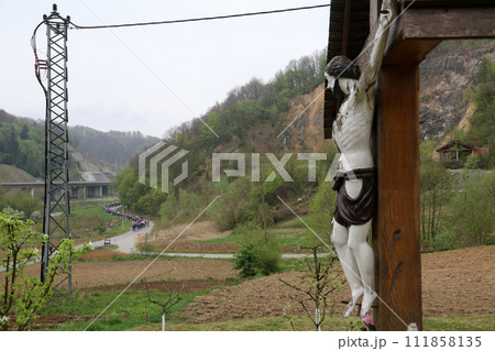 Roadside Crucifix in Zagorje region, Croatia Roadside Crucifix in Zagorje region, Croatia 111858135