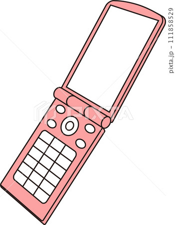 ピンク色の携帯電話のシンプルなイラスト ピンク色の携帯電話のシンプルなイラスト 111858529