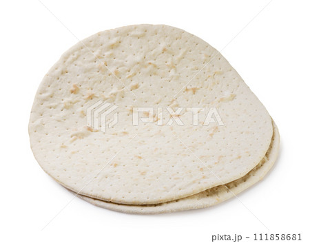 Two pizza bases closeup on a white. Isolated Two pizza bases closeup on a white. Isolated 111858681