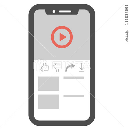 スマホの動画投稿アプリのイメージイラスト スマホの動画投稿アプリのイメージイラスト 111858691