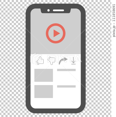 スマホの動画投稿アプリのイメージイラスト スマホの動画投稿アプリのイメージイラスト 111858691