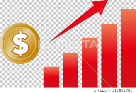 Bar graph rising sales graph arrow dollar high dollar $coin Bar graph rising sales graph arrow dollar high dollar $coin 111858783